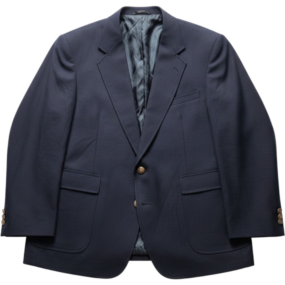 Stewart County Blazer Mens 40R Navy Blue Solid Sport Coat Jacket Made USA